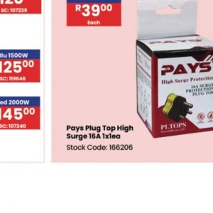 Plug at Africa Cash and Carry