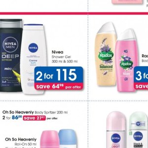 Shower gel at Clicks