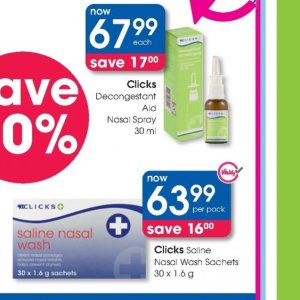 Nasal spray at Clicks