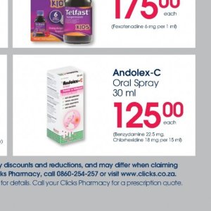 Oral spray at Clicks