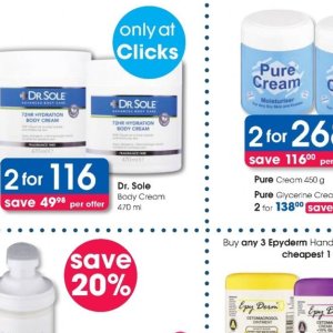 Body cream at Clicks