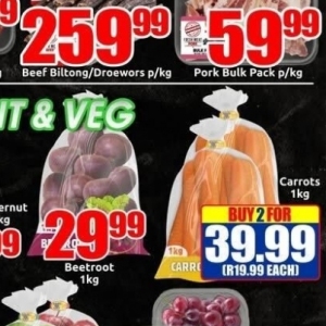 Carrots at Three Star Cash and Carry