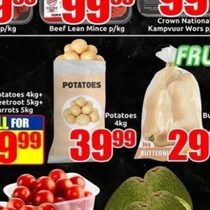 Potatoes at Three Star Cash and Carry
