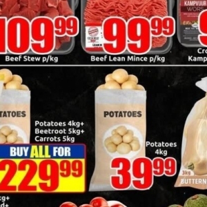 Potatoes at Three Star Cash and Carry