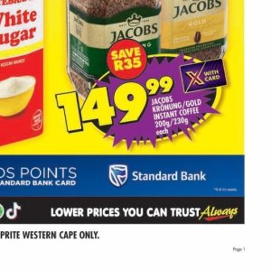 Coffee jacobs  at Shoprite