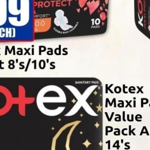 Sanitary pads at Three Star Cash and Carry