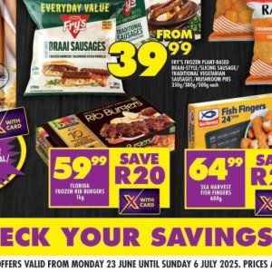 Burgers at Shoprite