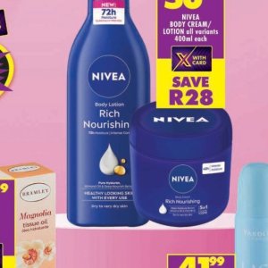 Body lotion nivea  at Shoprite