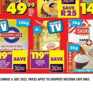 Sunflower oil at Shoprite