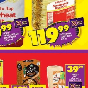 Sunflower oil at Shoprite