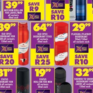 Deodorant at Shoprite