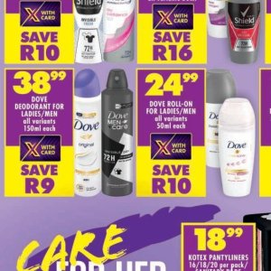 Deodorant dove  at Shoprite