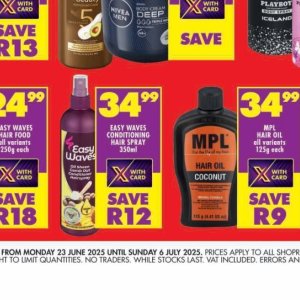 Hair spray at Shoprite