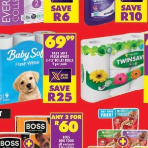 Toilet rolls at Shoprite