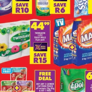 Toilet rolls at Shoprite