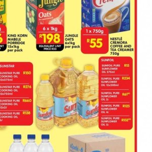 Sunflower oil at Shoprite