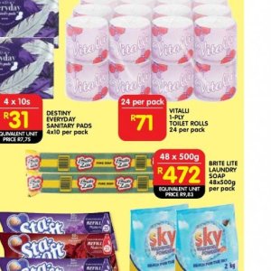 Toilet rolls at Shoprite
