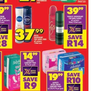 Deodorant nivea  at Shoprite