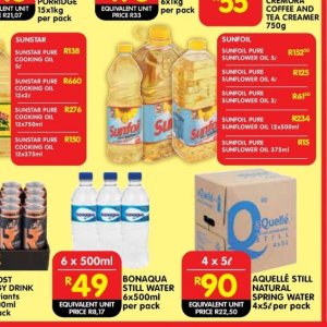 Sunflower oil at Shoprite