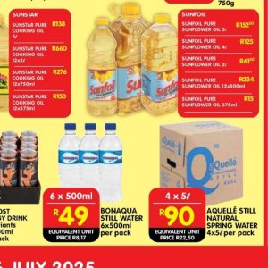 Sunflower oil at Shoprite
