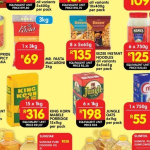 Pasta at Shoprite