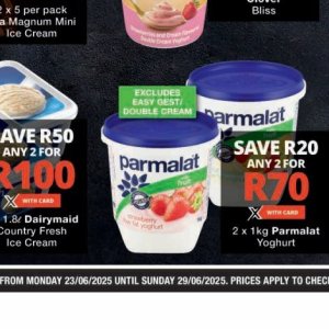 Yoghurt at Checkers