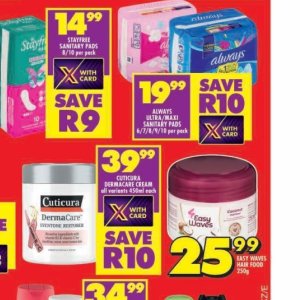 Sanitary pads at Shoprite
