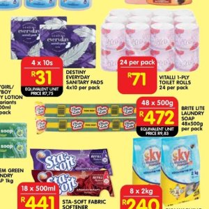 Toilet rolls at Shoprite