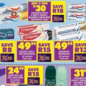 Toothpaste aquafresh  at Shoprite