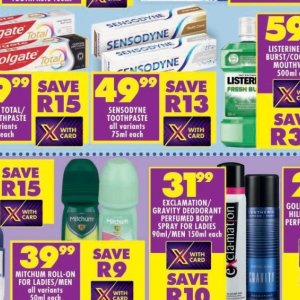 Toothpaste at Shoprite