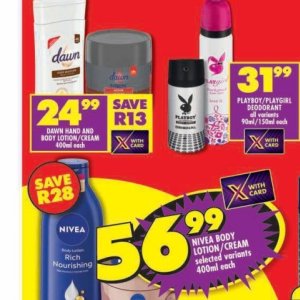 Body lotion nivea  at Shoprite