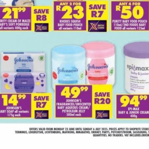 Petroleum jelly at Shoprite