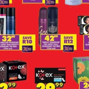 Deodorant at Shoprite