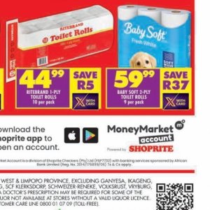 Toilet rolls at Shoprite