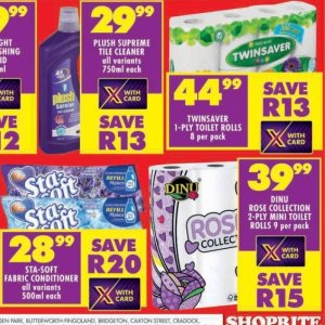 Toilet rolls at Shoprite