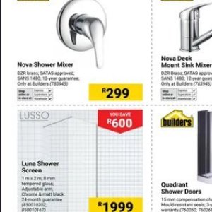 Shower at Builders Warehouse