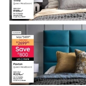 Headboard at Bradlows/Morkels