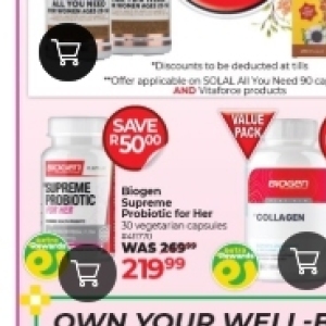 Vitamins at Dis-Chem Pharmacies