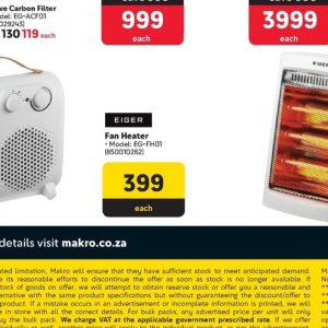 Heater at Makro