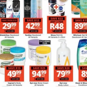 Deodorant at Checkers
