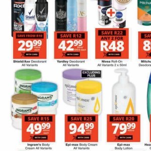 Deodorant at Checkers