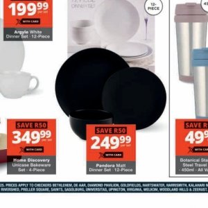 Dinner set at Checkers