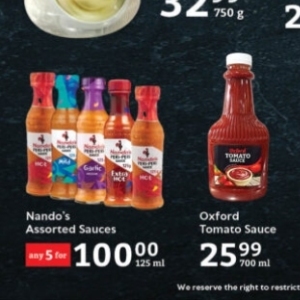 Sauces at Oxford freshmarket