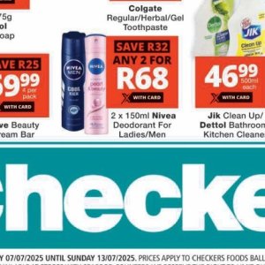 Deodorant nivea  at Checkers