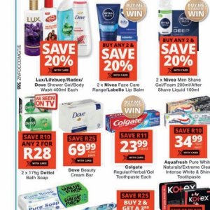 Shower gel dove  at Checkers