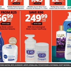 Body cream nivea  at Checkers