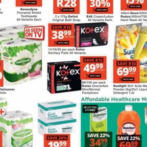 Sanitary pads at Checkers