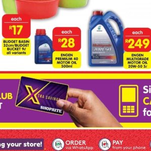 Engine oil at Shoprite