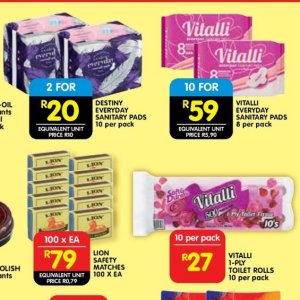 Sanitary pads at Shoprite