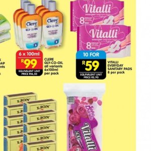 Sanitary pads at Shoprite